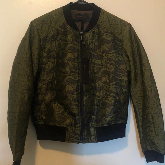 BCBGMaxAzria Green Gibson Camouflage Bomber Jacket Size XXS-New - Picture 11 of 16